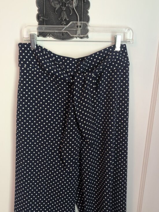 Eva Mendes New York Company Pants - Eva Mendes New York Company High Waist Wide Leg Pants Polka Dot Pattern Sz M